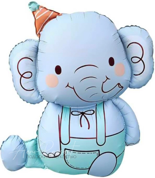 Фольгированный шар "Голубой слоник"